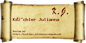 Küchler Julianna névjegykártya